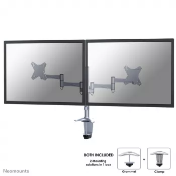 Neomounts FPMA-D1330DSILVER näyttövarsi 10-27 tuumaa, puristin/läpivienti, 9 kg, 25,4 cm (10 tuumaa), 68,6 cm (27 tuumaa), 100 x 100 mm, hopea