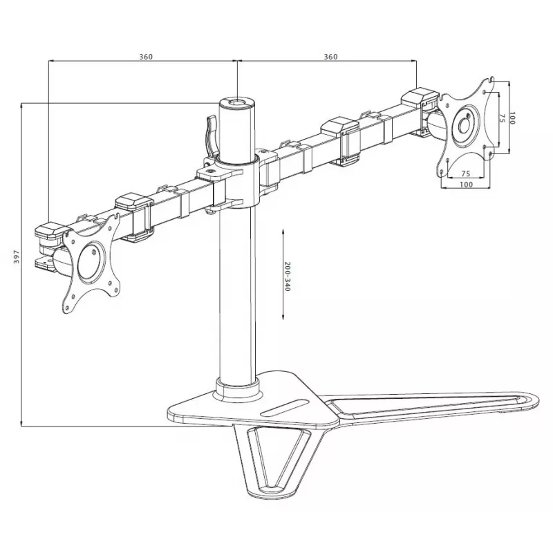 iiyama DS1002D-B1 näyttöteline / jalusta 76,2 cm (30 tuumaa) työpöytä musta