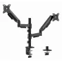 Näyttöteline työpöydälle Gembird MA-DA2P-02 kahdelle näytölle, enintään 81,3 cm (32 tuumaa), VESA 75x75–100x100, max. paino 9 kg per näyttö, puristin/pöytäläpivienti, musta