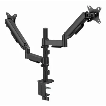 Näyttöteline työpöydälle Gembird MA-DA2P-02 kahdelle näytölle, enintään 81,3 cm (32 tuumaa), VESA 75x75–100x100, max. paino 9 kg per näyttö, puristin/pöytäläpivienti, musta