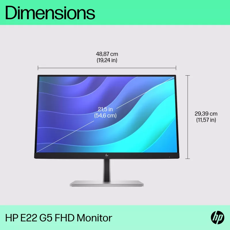 HP E-Series E22 G5 FHD-näyttö, 54,6 cm (21,5