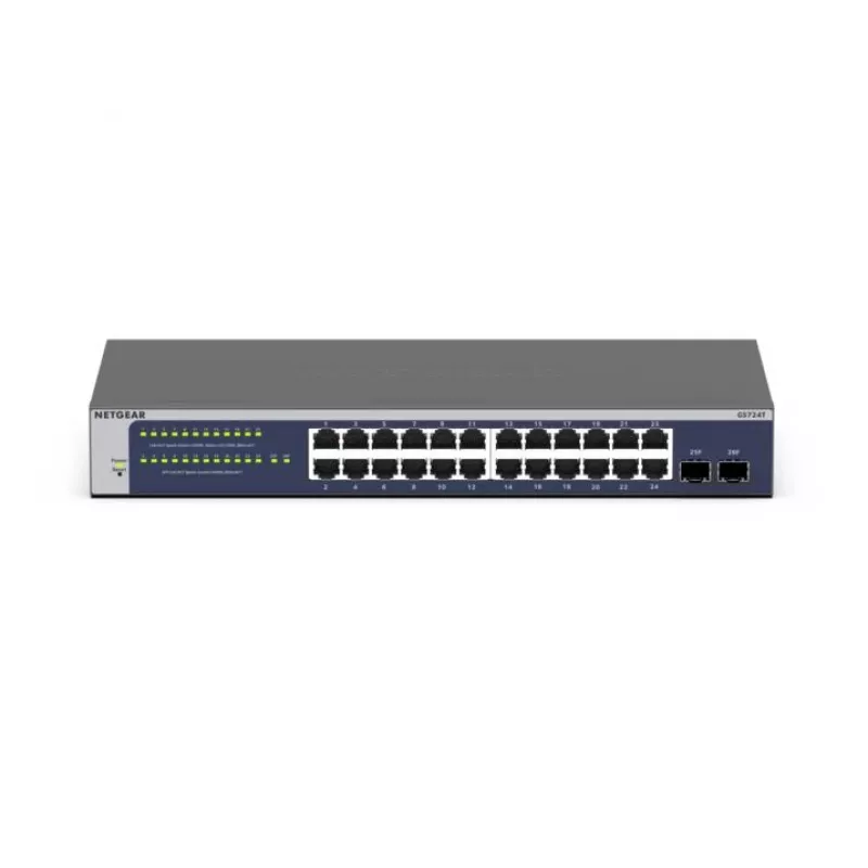 NETGEAR GS724Tv6 hallittava L2+/L3 Gigabit Ethernet (10/100/1000) 1U sininen, harmaa