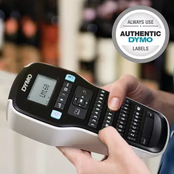 DYMO LabelManager 160 tarratulostin | käsikäyttöinen tarratulostin QWERTZ-näppäimistöllä | sisältää mustan ja valkoisen D1-tarranauhan (12 mm) | kotiin ja toimistoon