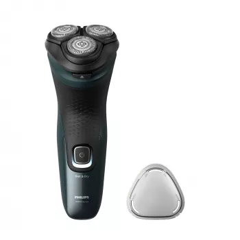 Sähköparranajokone Philips 3000X Series X3052/00 — pyörivä, 3-teräinen ajopää, märkä & kuiva, NiMH-akku, 45 min. käyttöaika, trimmeri, musta/vihreä