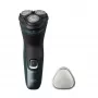 Sähköparranajokone Philips 3000X Series X3052/00 — pyörivä, 3-teräinen ajopää, märkä & kuiva, NiMH-akku, 45 min. käyttöaika, trimmeri, musta/vihreä
