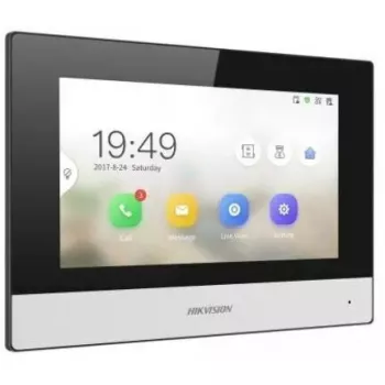 Hikvision DS-KH6320Y-WTE2 kaksijohtiminen sisätilojen videoporttijärjestelmän näyttö, 7 tuumaa, musta