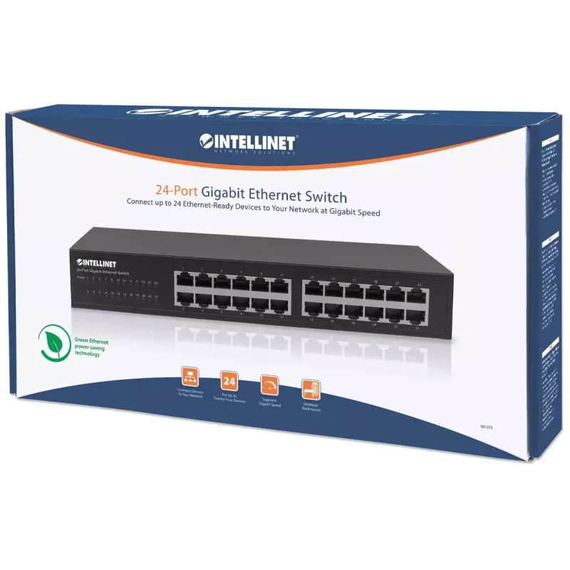 Gigabit Ethernet -kytkin Intellinet 24-porttia 561273