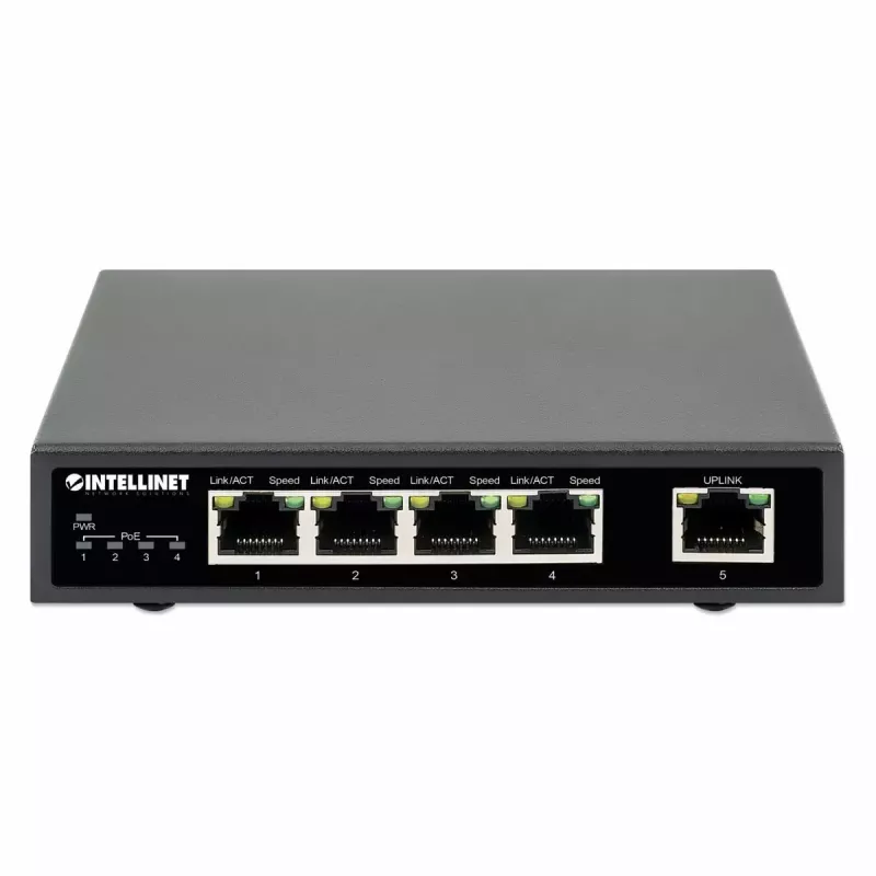 Intellinet 5-porttia Gigabit Ethernet PoE+ -kytkin 62W 4 PSE-porttia