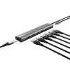 Trust Halyx 24967 7-porttinen USB-keskitin, USB 3.2 Gen 1, Type-A, 5000 Mbit/s, hopea