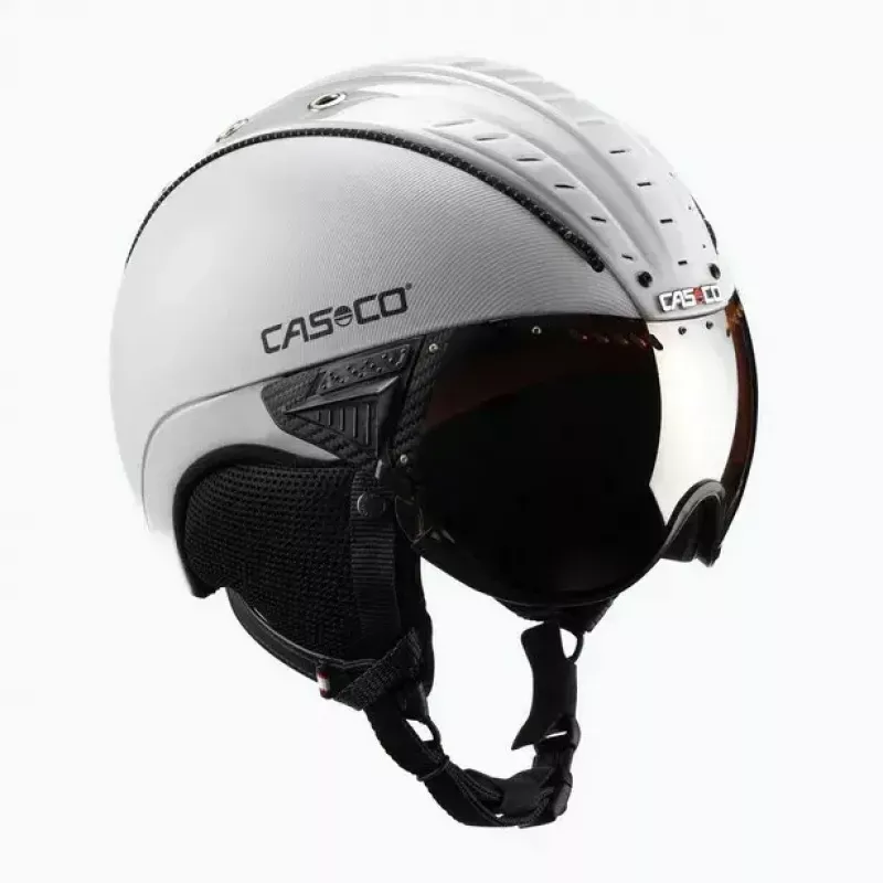 Laskettelukypärä Casco SP-2 Carbonic Visor valkoinen koko S (52-54 cm)