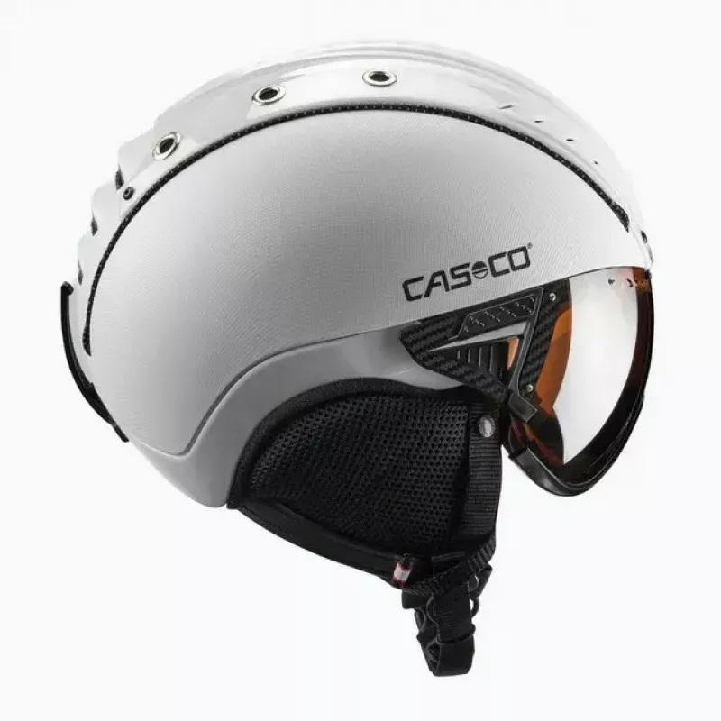 Laskettelukypärä Casco SP-2 Carbonic Visor valkoinen koko S (52-54 cm)
