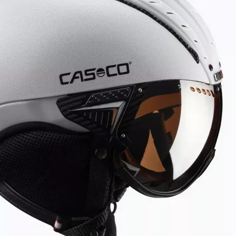 Laskettelukypärä Casco SP-2 Carbonic Visor valkoinen koko S (52-54 cm)