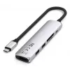 Satechi ST-P6SS USB Type-C -keskitin 10000 Mbit/s hopea
