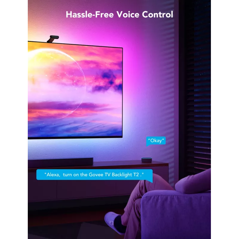LED-valonauha Govee Envisual TV Backlight T2 kahdella kameralla 75–85 tuuman televisioille