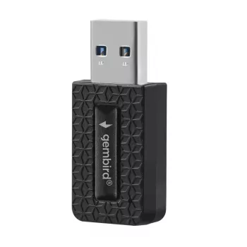 WLAN USB -sovitin GEMBIRD AC1300 Dual-Band Wi-Fi 5 (RTL8812BU) 867 Mbit/s USB 3.0 sisäinen antenni musta