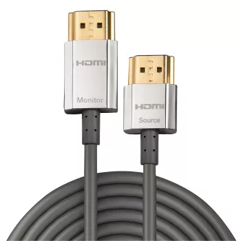 Lindy 4,5 m CROMO ohut High Speed HDMI-kaapeli Ethernetillä, 4,5 m, HDMI Type-A (standardi), HDMI Type-A (standardi), 3D, musta, kulta, hopea