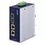 PLANET teollinen mediakonvertteri 2x100/1000X SFP -> 2x10/100/1000T 802.3bt PoE++