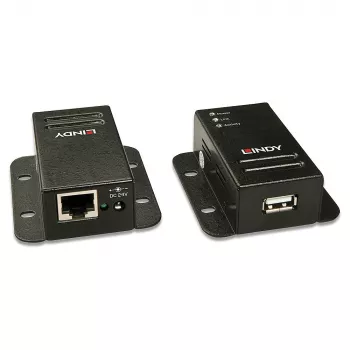 Lindy 50 m USB 2.0 Cat.6 -jatko, verkkolähetin ja -vastaanotin