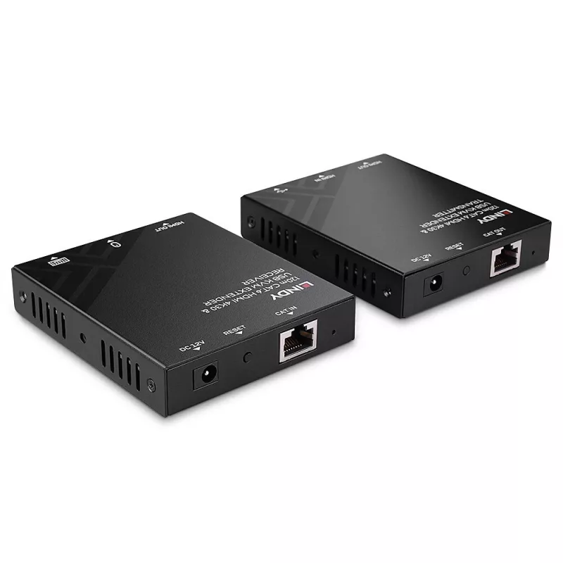 KVM-jatko Lindy 120 m Cat.6 HDMI ja USB lähetin & vastaanotin
