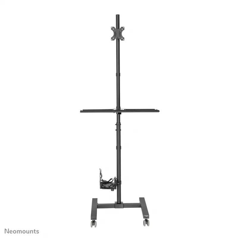 Neomounts FPMA-MOBILE1700 liikuteltava työasema, 10-32 tuumaa (25,4-81,3 cm), enintään 8 kg, VESA 75x75-100x100, korkeus 94-175 cm, teräs, musta
