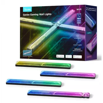 Älykäs seinävalo Govee Gaming Wall Lights (4+1) – WLAN/Bluetooth, monivärinen, 4 kpl, 370×45×30 mm