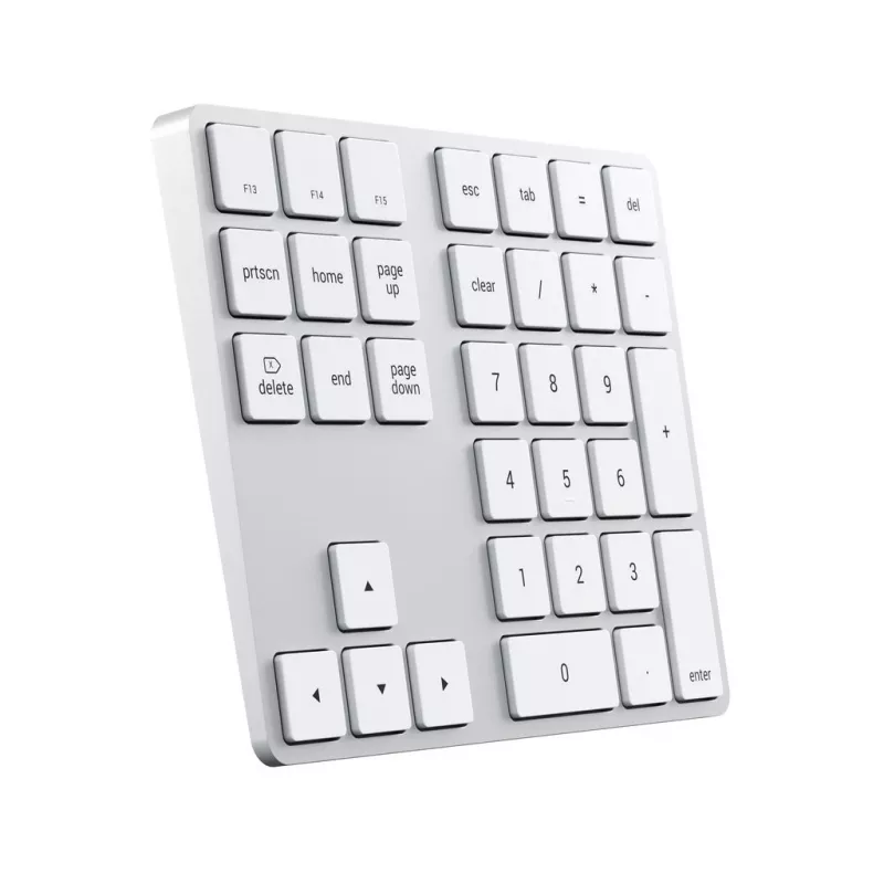 Satechi ST-XLABKS Extended langaton Bluetooth-numeronäppäimistö, hopea