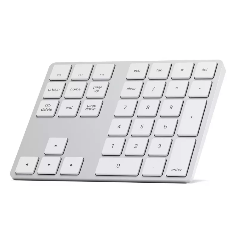 Satechi ST-XLABKS Extended langaton Bluetooth-numeronäppäimistö, hopea