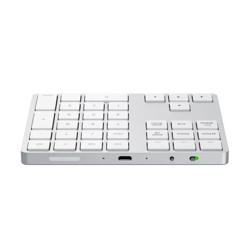 Satechi ST-XLABKS Extended langaton Bluetooth-numeronäppäimistö, hopea