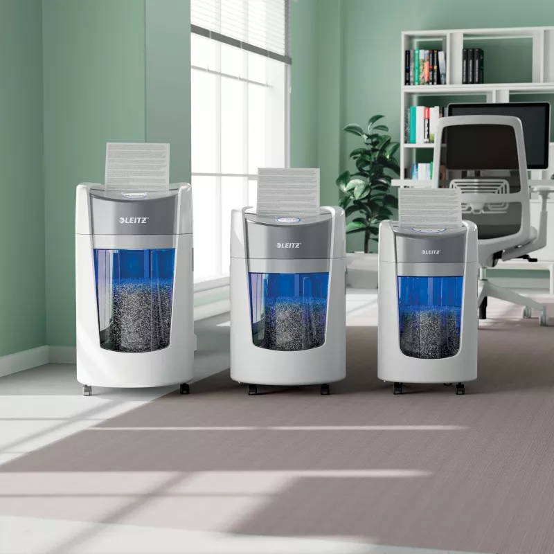 Leitz IQ OptiMax Home Office 225 mikrosilppuri turvataso P5 15 L – valkoinen