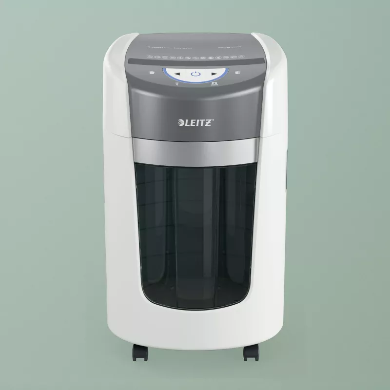 Leitz IQ OptiMax Home Office 225 mikrosilppuri turvataso P5 15 L – valkoinen