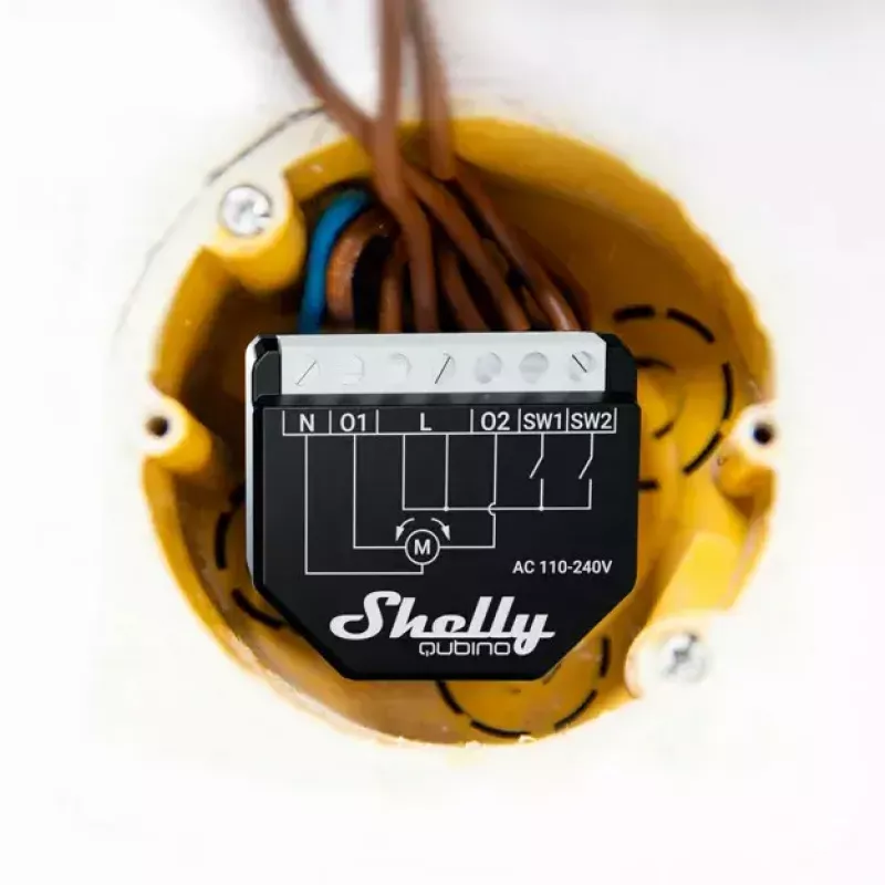 Älyrele Shelly Wave Shutter musta 10 A 110–230 V, kantama enintään 40 m, 25 dBmW