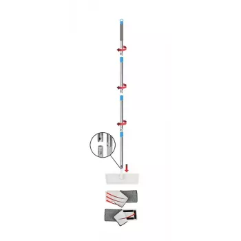 ESPERANZA EHS004 märkäpuhdistussarja ämpärillä, vaihdettavalla mikrokuitupesupäällä, kääntönivelellä, 1250 mm korkeus, 1,1 kg