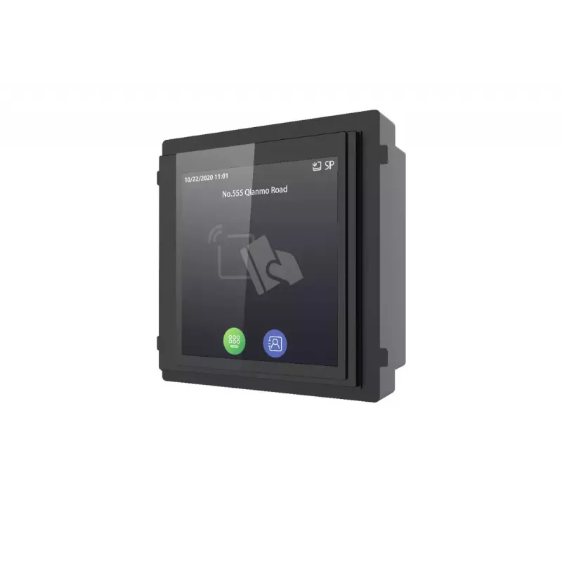 Hikvision DS-KD-TDM kosketusnäyttömoduuli Mifare-korttinlukijalla, 480x480 IPS, KD8 Series Pro -modulaariselle ovipuhelinasemalle