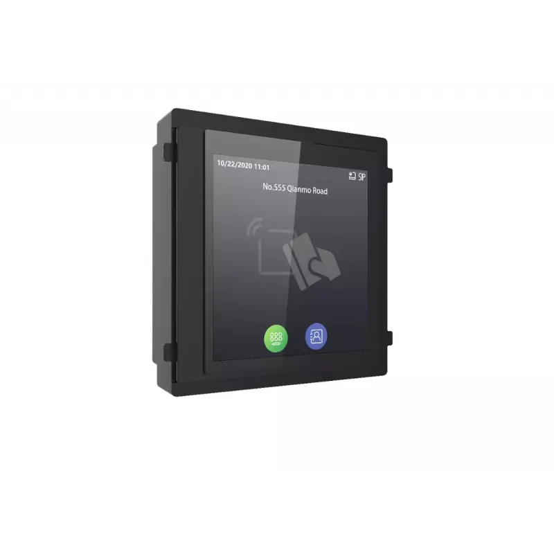 Hikvision DS-KD-TDM kosketusnäyttömoduuli Mifare-korttinlukijalla, 480x480 IPS, KD8 Series Pro -modulaariselle ovipuhelinasemalle