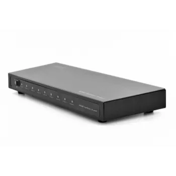 DIGITUS HDMI-jakaja, 8 porttia 1080p, 3D, HDMI High Speed, 2,25 GHz/225 MHz, metallikotelo, musta