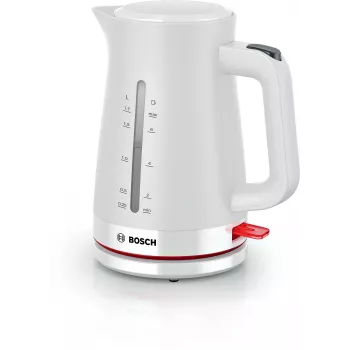 Sähköinen vedenkeitin Bosch TWK3M121 — 1,7 L, 2400 W, valkoinen, muovirunko