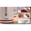 Sähköinen vedenkeitin Bosch TWK3M121 — 1,7 L, 2400 W, valkoinen, muovirunko
