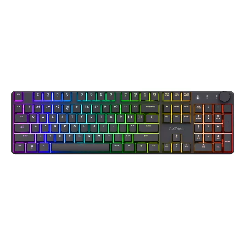 Trust GXT 868 Torix näppäimistö pelikäyttöön USB + RF langaton + Bluetooth QWERTY US English musta