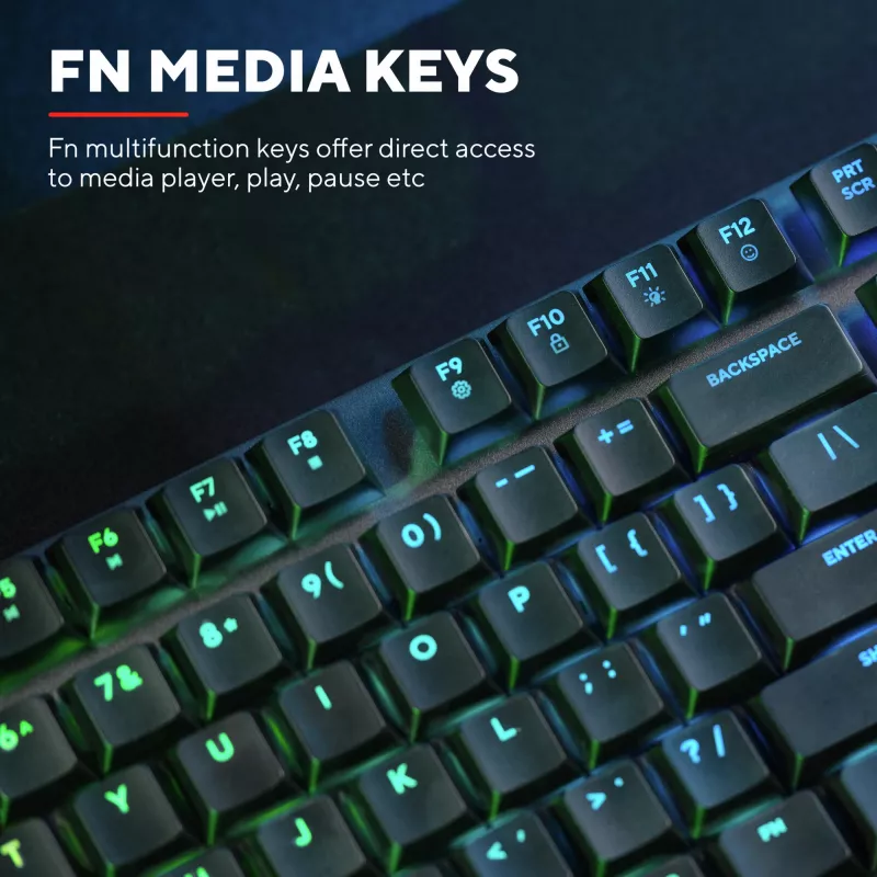 Trust GXT 868 Torix näppäimistö pelikäyttöön USB + RF langaton + Bluetooth QWERTY US English musta