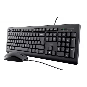 Trust Primo näppäimistö, hiiri sisältyy, yleispätevä, USB, QWERTY, US-englanti, musta