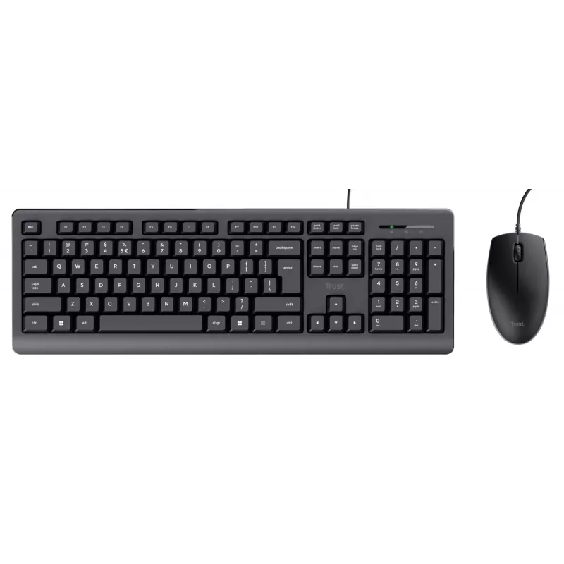Trust Primo näppäimistö, hiiri sisältyy, yleispätevä, USB, QWERTY, US-englanti, musta