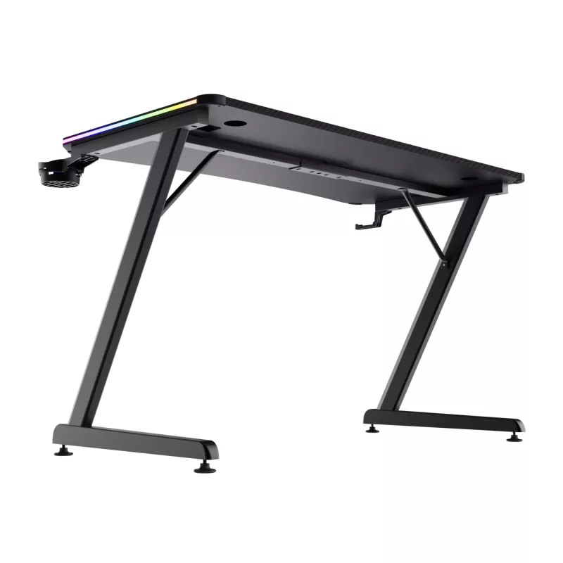 Suorakaiteen muotoinen pöytä TRUST GXT 709 LUMINUS musta 1200x600x740 mm