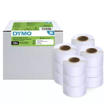 DYMO Authentic LabelWriter osoitetarrat | 28 mm x 89 mm | 12 rullaa, joissa kussakin 130 Easy-Peel-tarraa (1 560 kpl) | itseliimautuva | LabelWriter-tarratulostimille