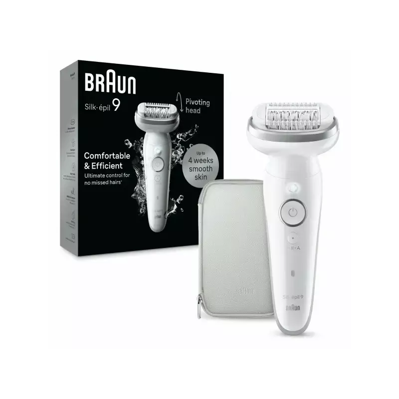 Braun Silk-épil 9 9-011 -epilaattori 40 pinsettiä hopea valkoinen