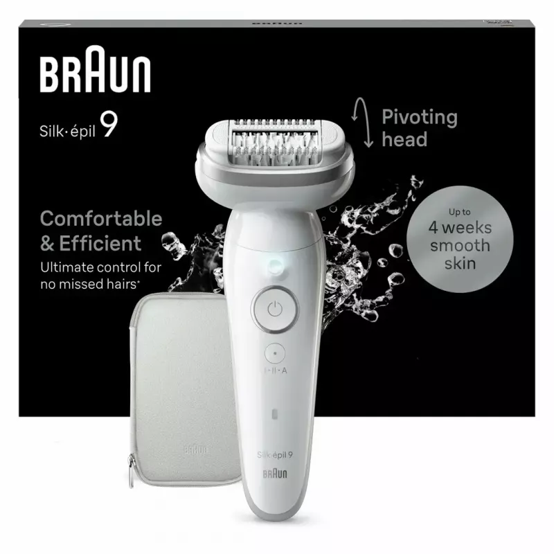 Braun Silk-épil 9 9-011 -epilaattori 40 pinsettiä hopea valkoinen