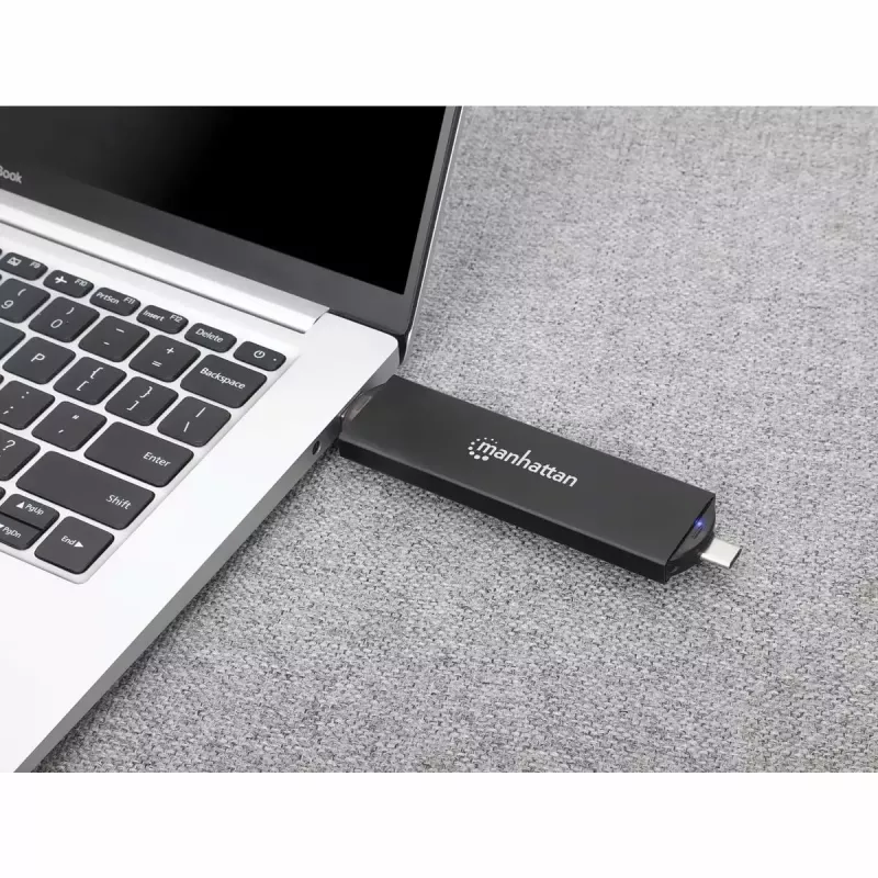 SSD-kotelo Manhattan M.2 NVMe SATA USB-C USB-A 10 Gbps musta
