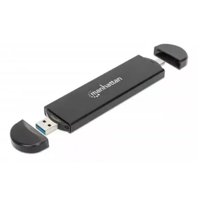 SSD-kotelo Manhattan M.2 NVMe SATA USB-C USB-A 10 Gbps musta