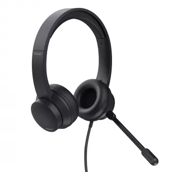 Trust HS-150 kuulokemikrofoni johdollinen panta toimisto/callcenter musta