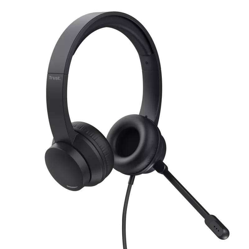Trust HS-201 kuulokemikrofoni johdollinen panta toimisto/callcenter USB Type-A musta