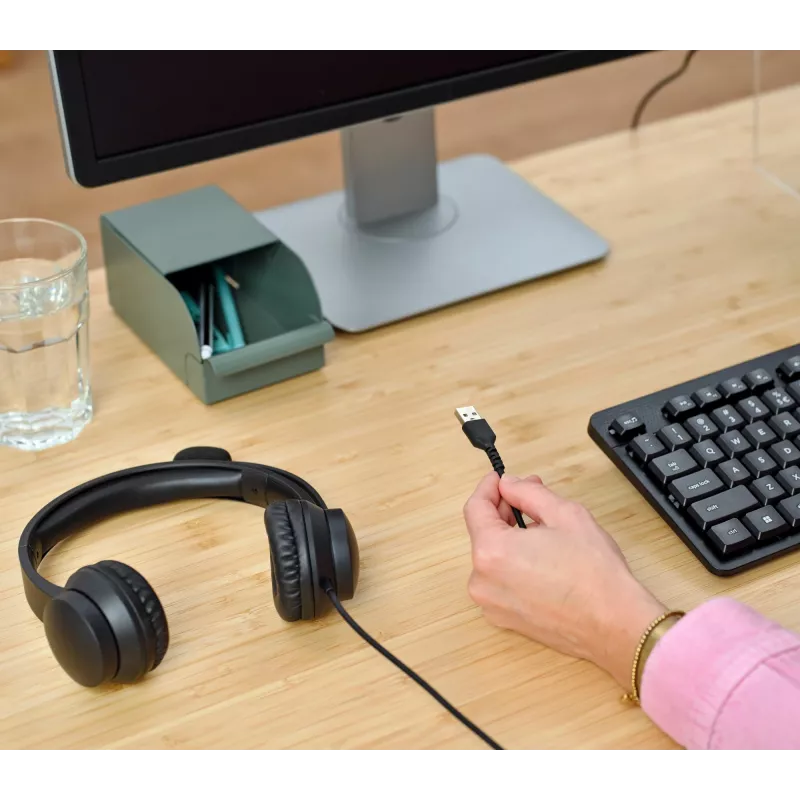 Trust HS-201 kuulokemikrofoni johdollinen panta toimisto/callcenter USB Type-A musta